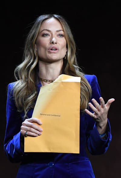 Olivia Wilde With Court Documents