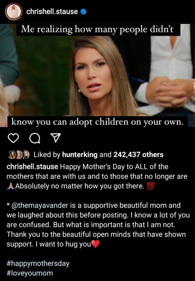 Chrishell Stause IG featuring Maya Vander meme, Mother's Day