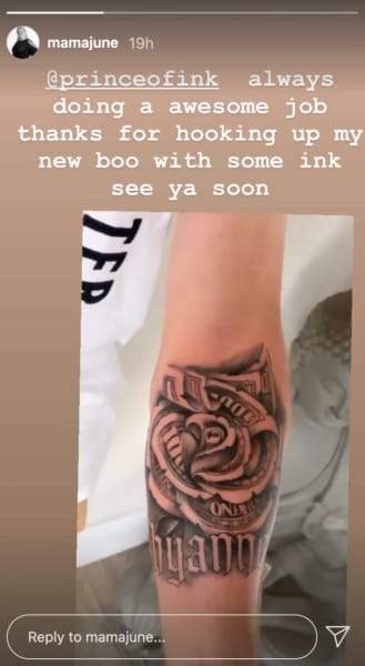 June Shannon IG shows tattoo of Justin Stroud