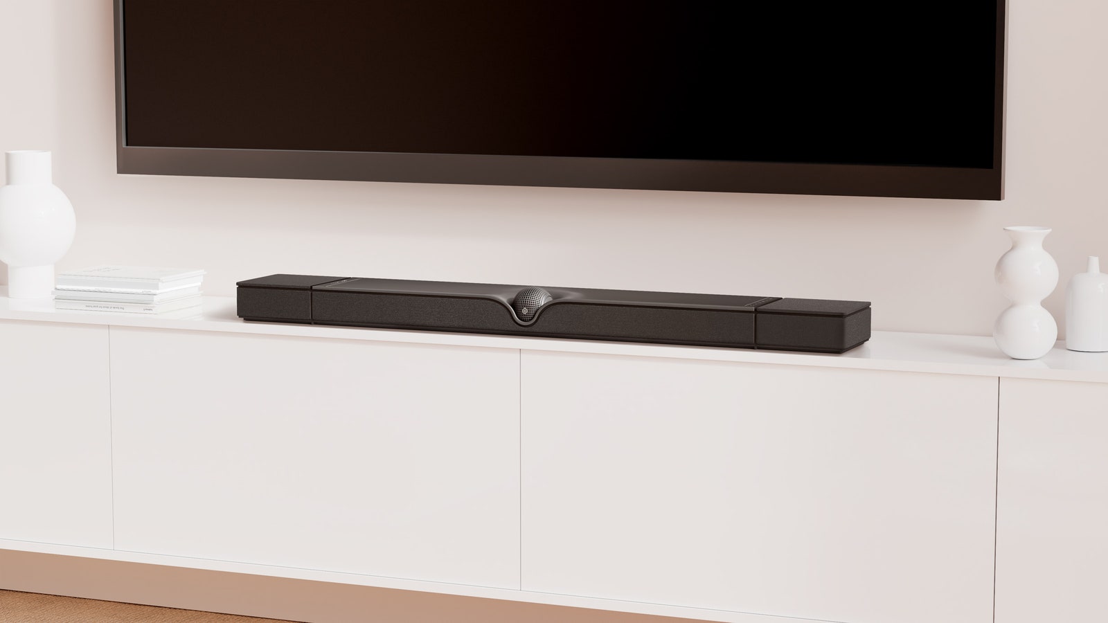 Devialet Dione Soundbar on TV stand