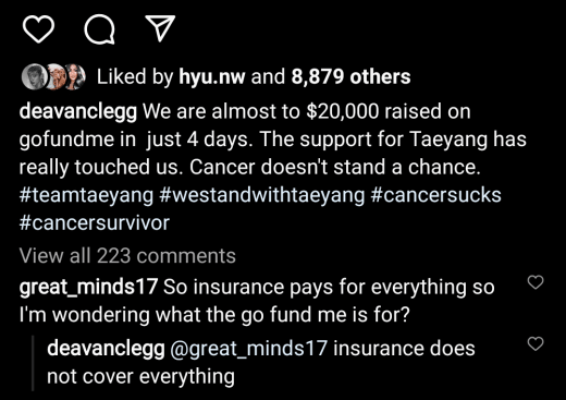 Deavan Clegg IG gofundme update, insurance explain