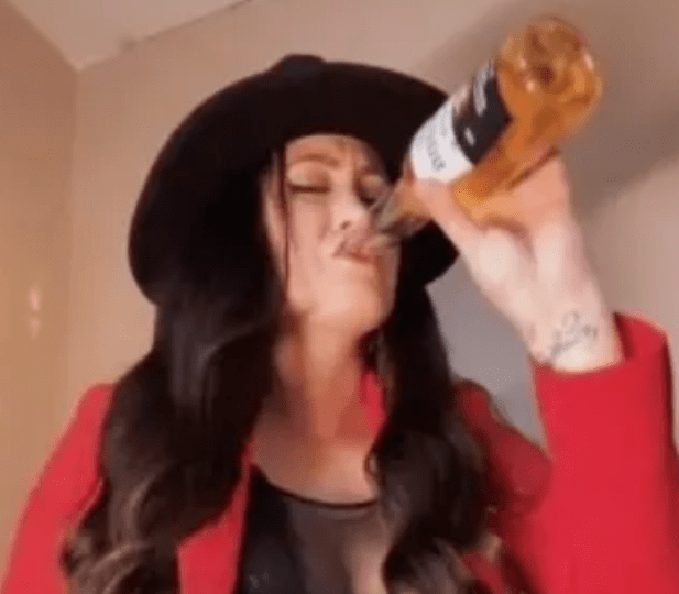 Jenelle drinking