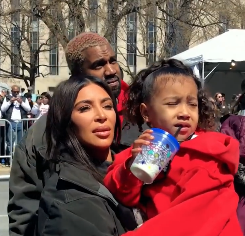 Kim Kardashian, North West, and Kanye West in D.C.