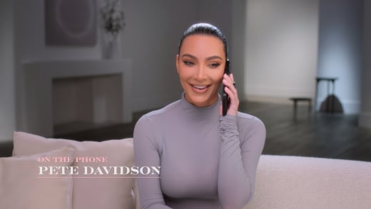 Kim Kardashian - Pete Davidson on the phone