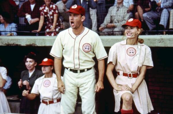 Hanks with Geena Davis in “A League of Their Own” (1992). Columbia Pictures, via Everett Collection