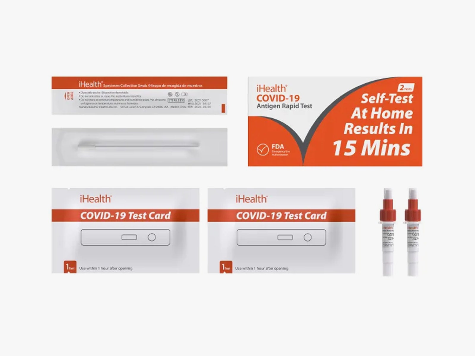 iHealth COVID19 antigen rapid test package contents