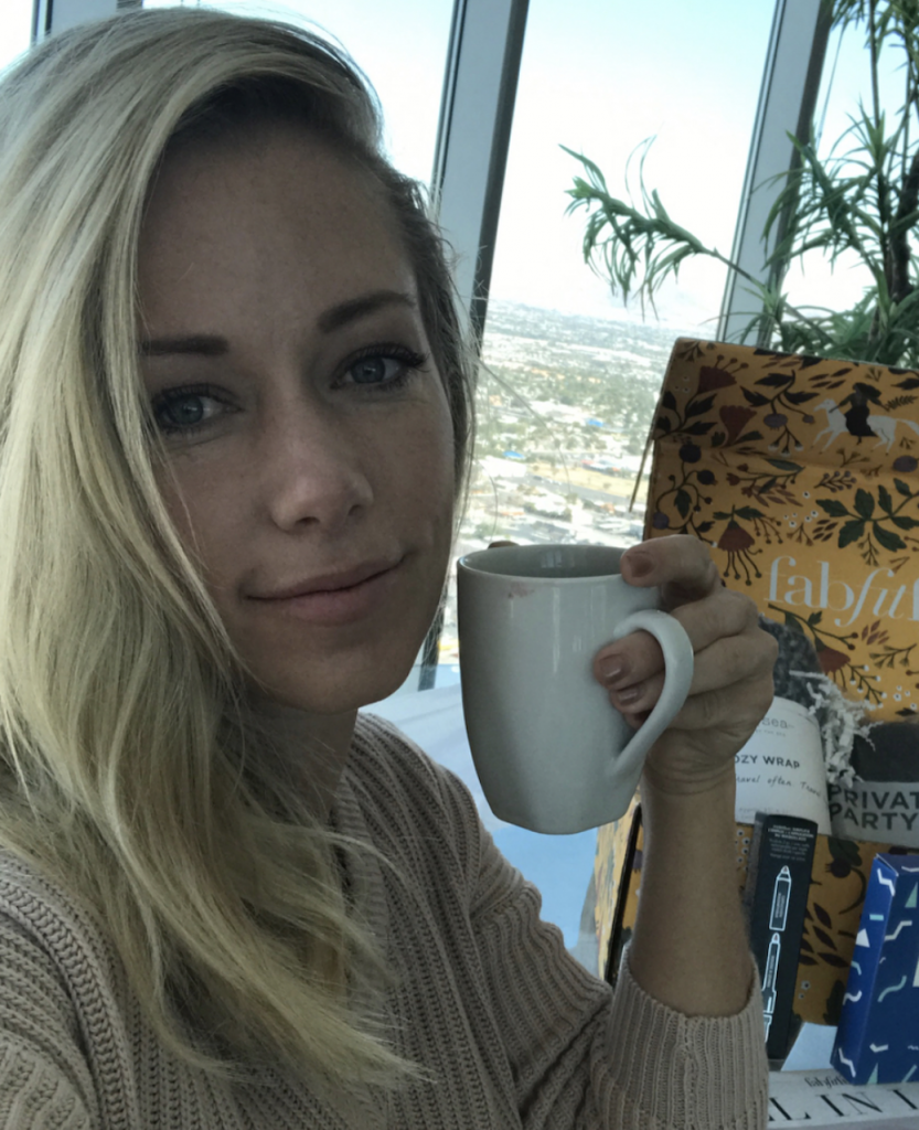 Kendra Wilkinson with Coffee