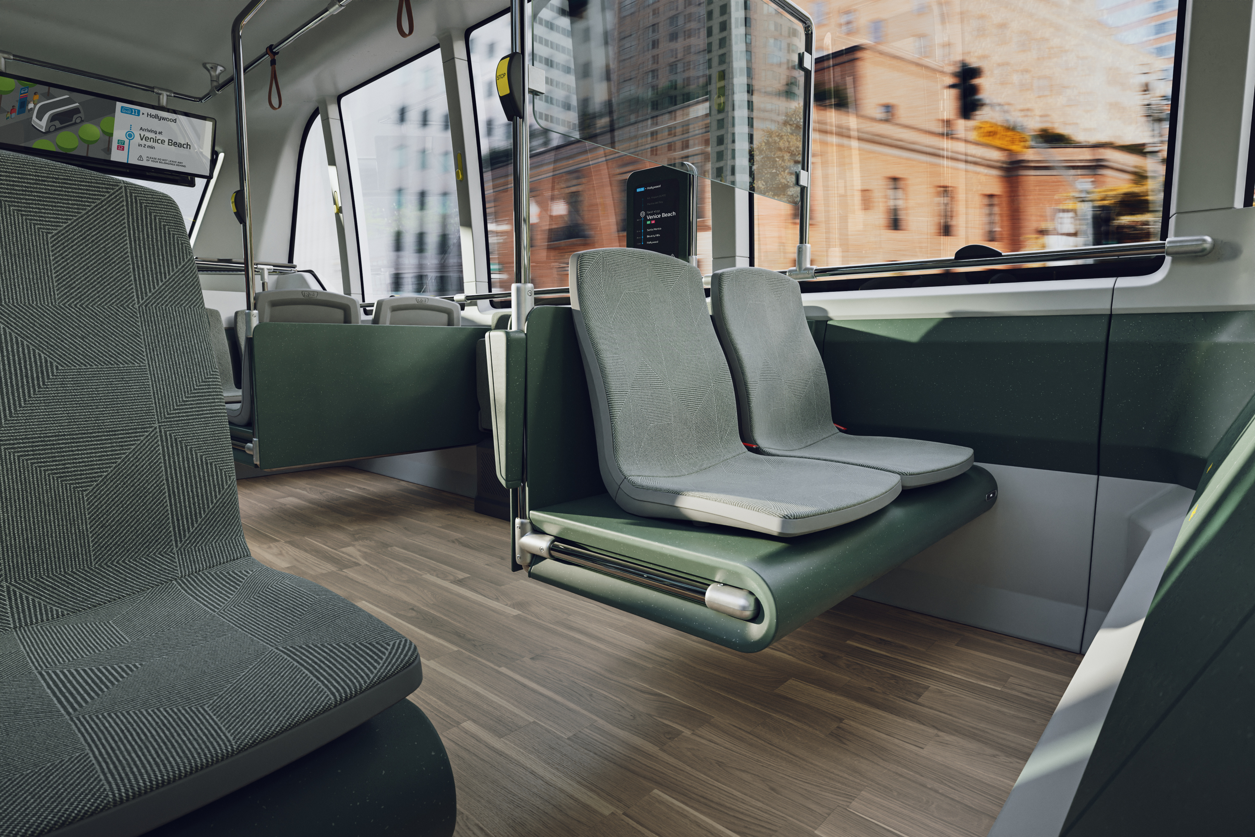 Rendering of interior of ZF's autonomous shuttle