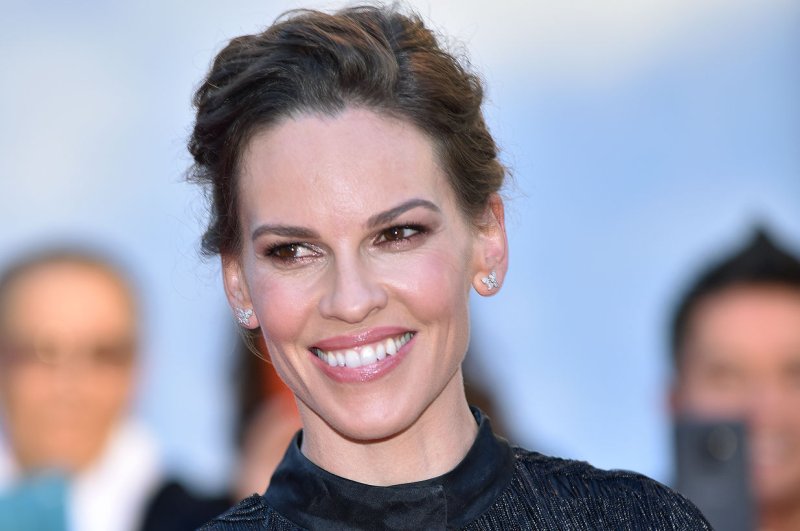 Hilary Swank (pictured) and Gwyneth Paltrow discussed pregnancy and motherhood on "The Late Late Show with James Corden." File Photo by Christine Chew/UPI