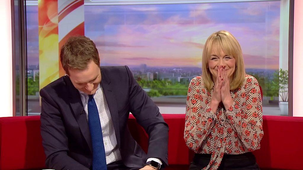 Dan Walker and Louise Minchin laughing