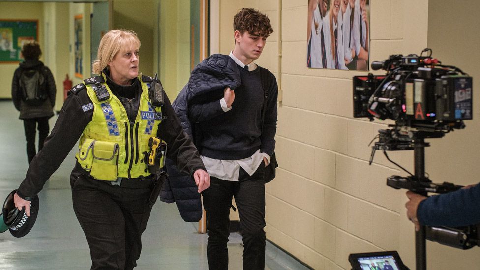 Sarah Lancashire and Rhys Connah in Happy Valley series three