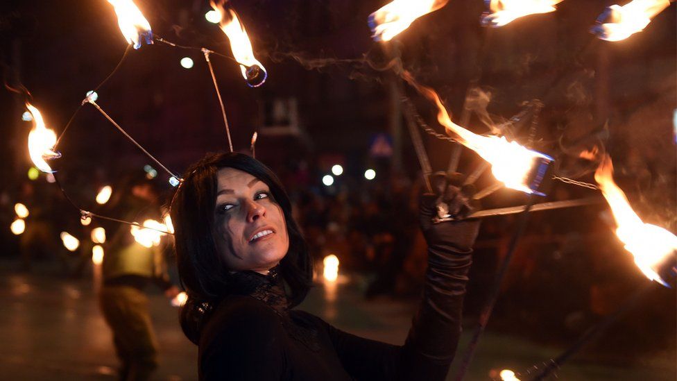 A performer in Wroclaw