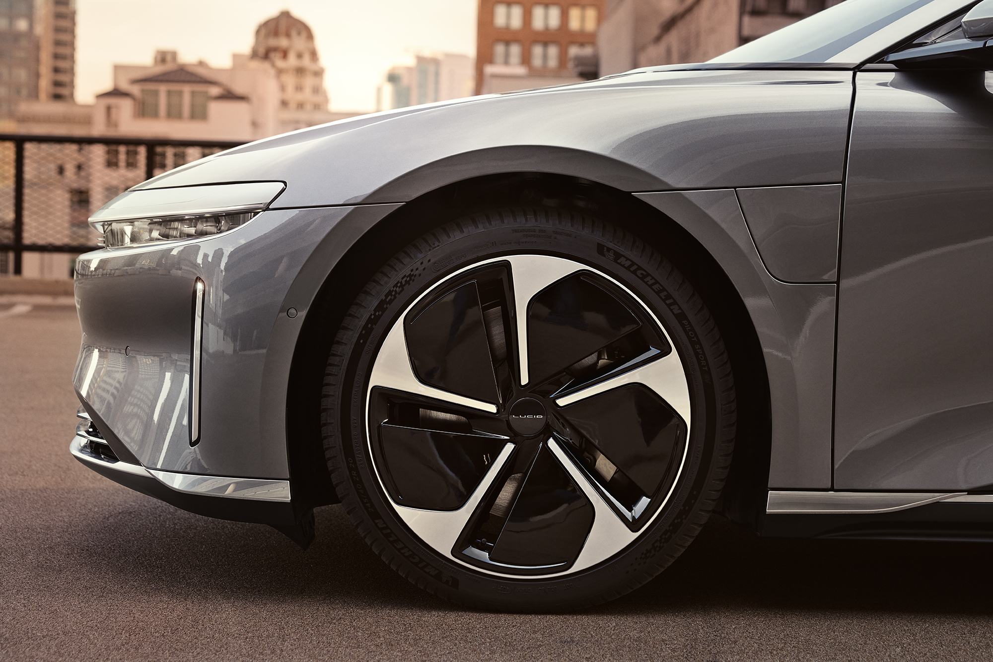 Lucid Air Touring wheel closeup