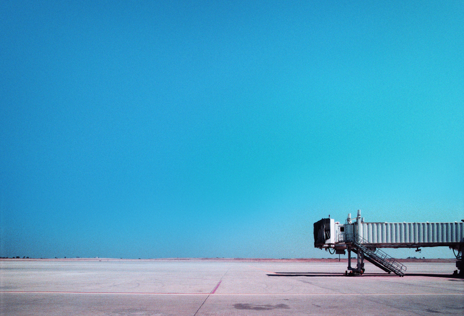 Airport boarding gate extension on tarmac