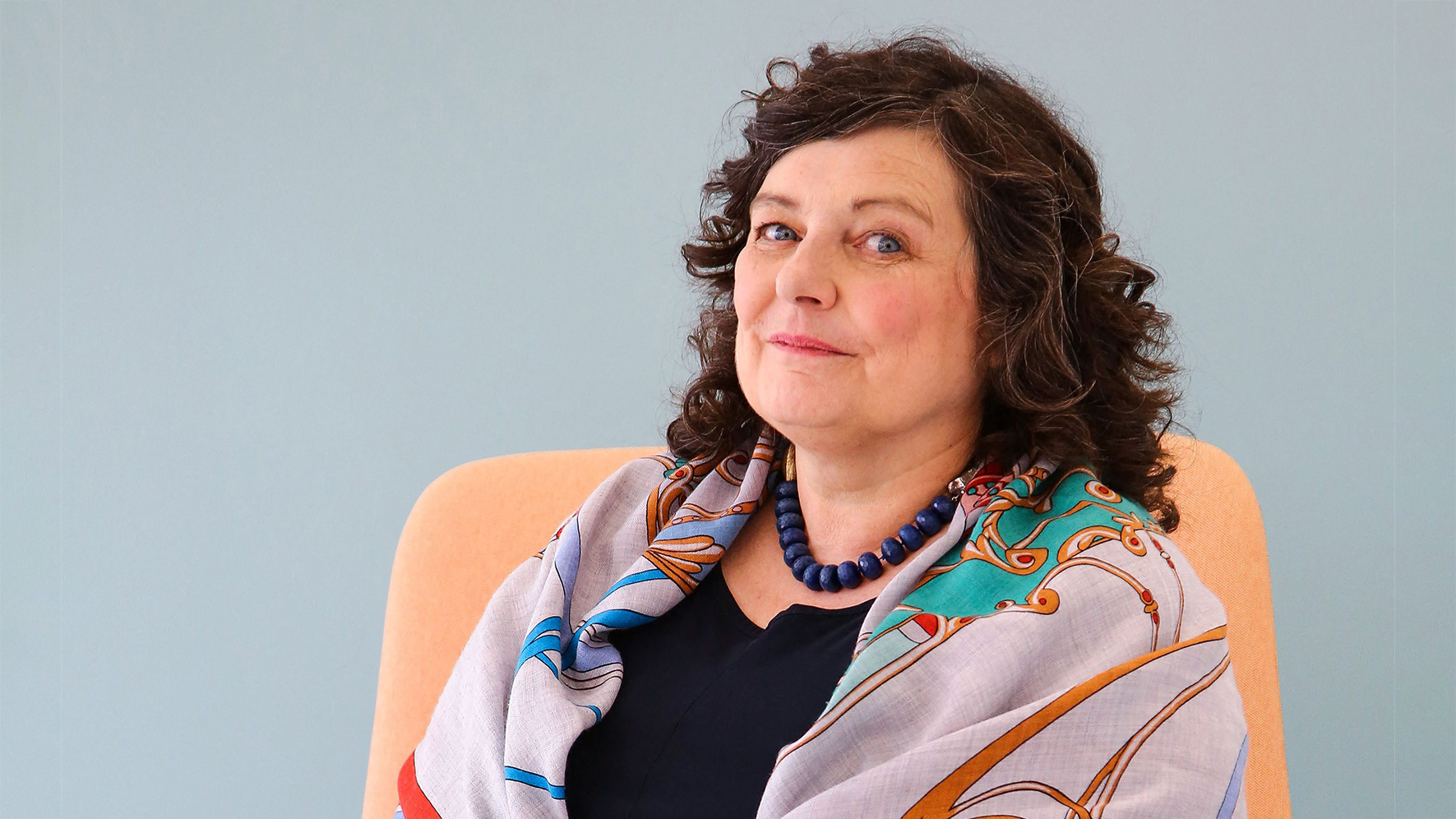 CEO of the British Starling bank Anne Boden poses for photographs at the bank's offices in Cardiff, Wales, on May 11, 2022. - Boden is the head of Starling, which has just opened the Cardiff site, where about half of its 1,800 employees will be based. With almost three million customers and eight percent of UK business banking market share, Starling has managed to carve out a niche in the hugely competitive world of fintech, and, unlike many competitors, turn a profit. (Photo by GEOFF CADDICK/AFP via Getty Images)