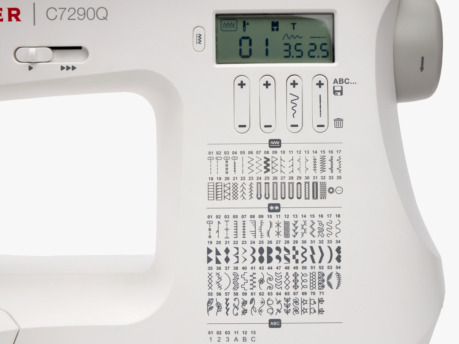 Closeup of the Singer c7290q Sewing and Quilting Machine