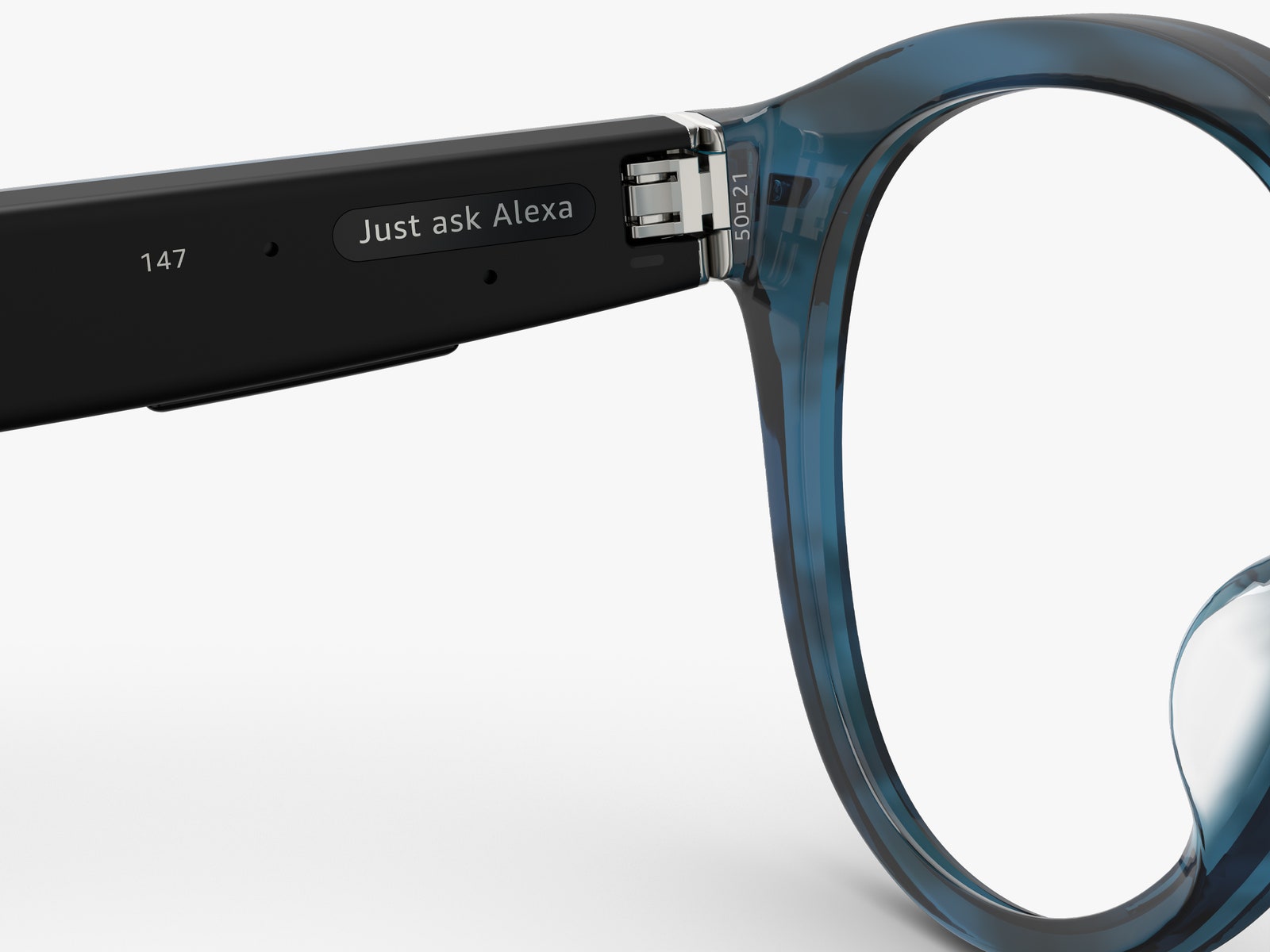 Closeup of the Amazon Echo Frames