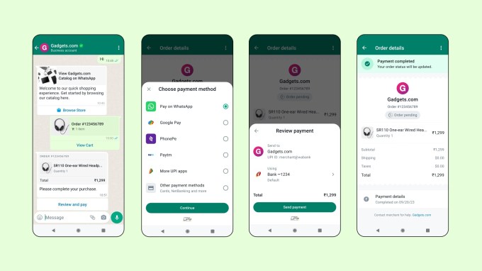 WhatsApp is introducing more payment methods in India for shopping checkout