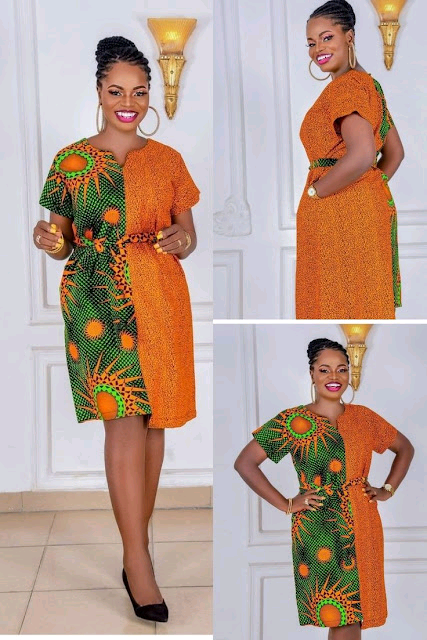 Plain and hotsell pattern ankara gowns