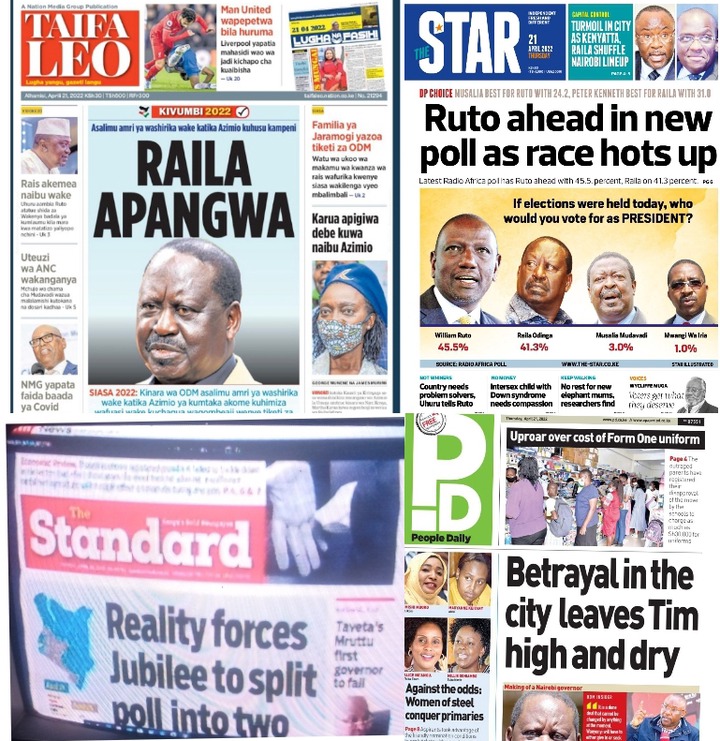 Rude headline on Kenya's Taifa Leo tabloid, reporting Ng'ang'a and