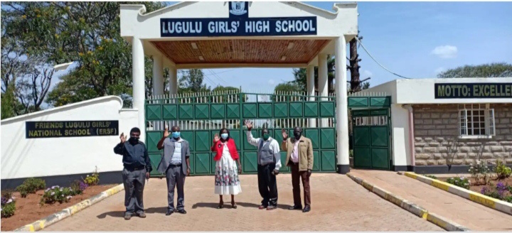 Best high schools in Western Kenya. Lugulu girls gate and pavement offering best way for movement and reduce mud