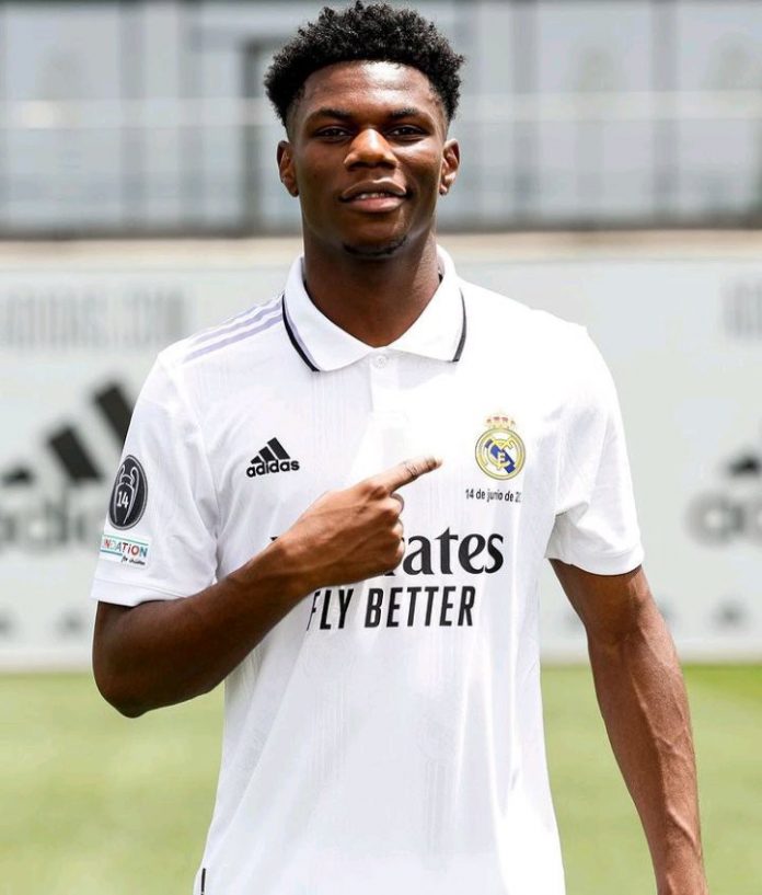 Real Madrid new signing Aurelien Tchouameni attends unveiling with his