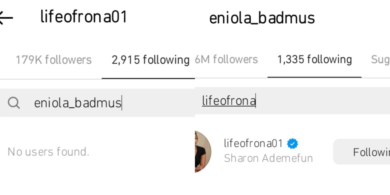 Sharon Adeleke unfollows Eniola Badmus