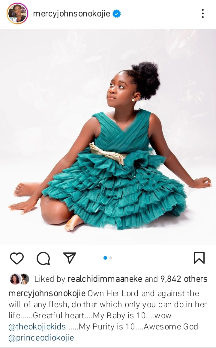 Mercy Johnson and husband celebrate daughter at 10