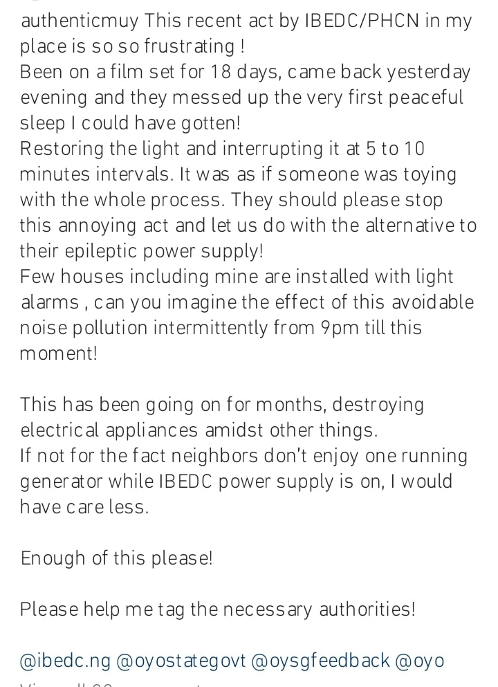 Muyiwa Ademola calls out PHCN