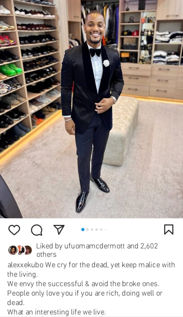 Alex Ekubo shares deep message about life