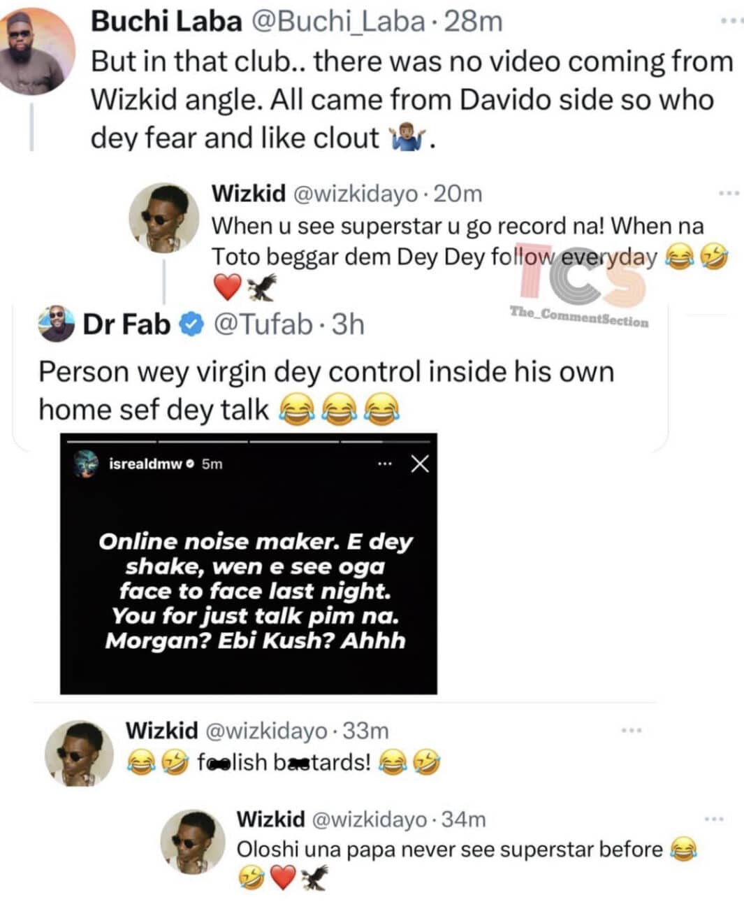 Wizkid responds to club drama with Davido.