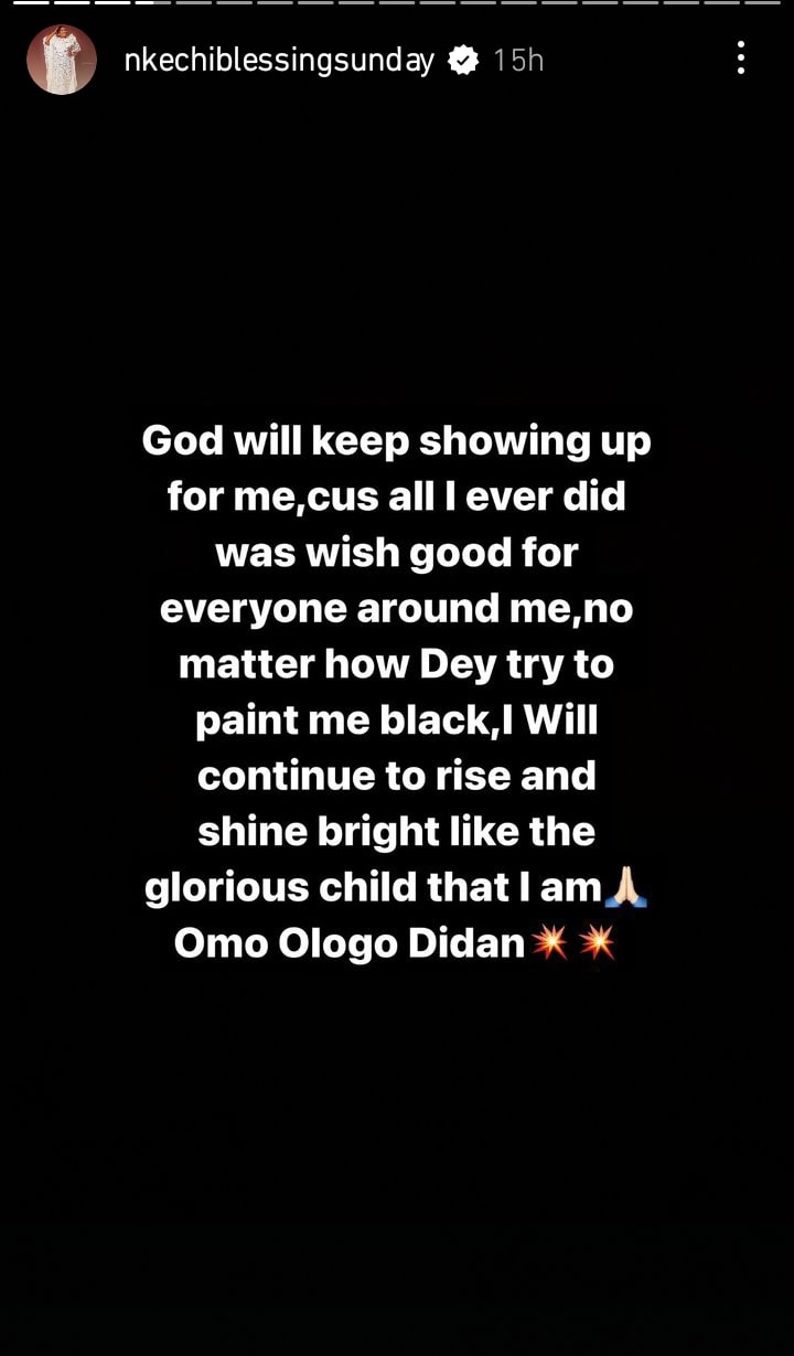 Nkechi Blessing says God will keep showing up for her