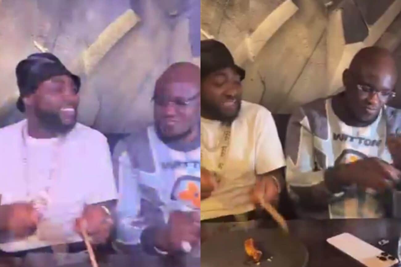 Tobi Adegboyega and Davido at London club