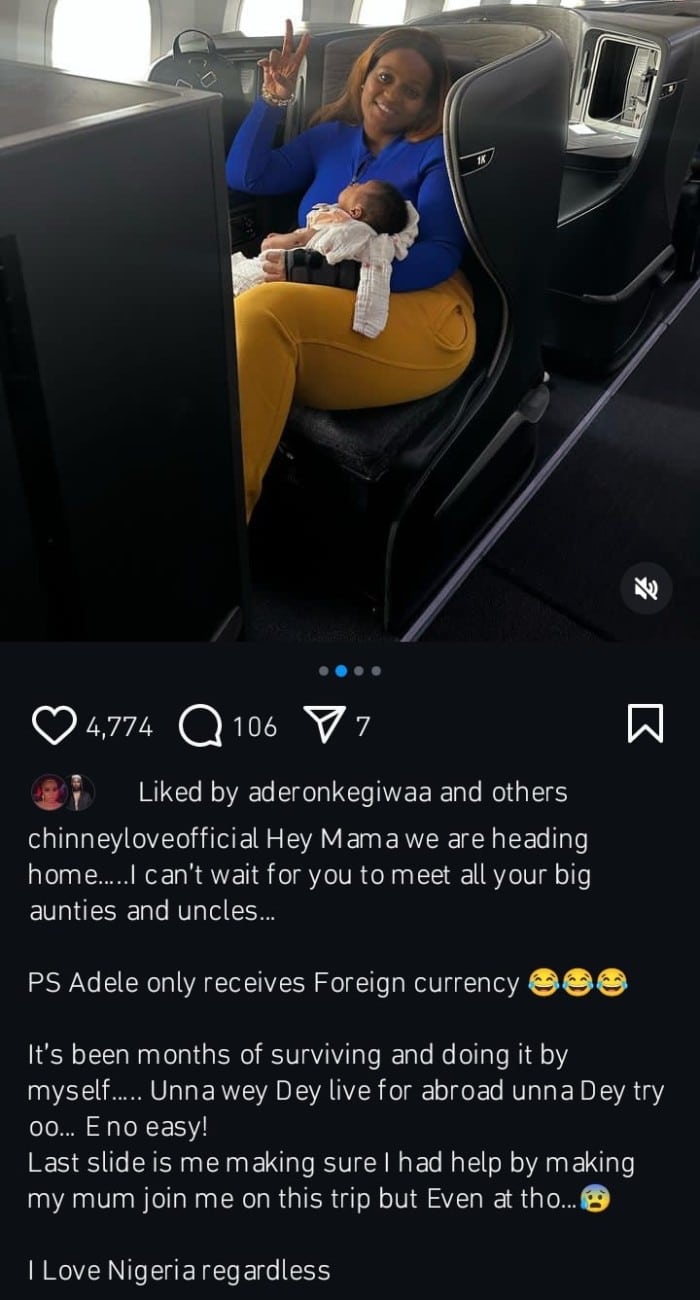 Chinney Love returns to Nigeria