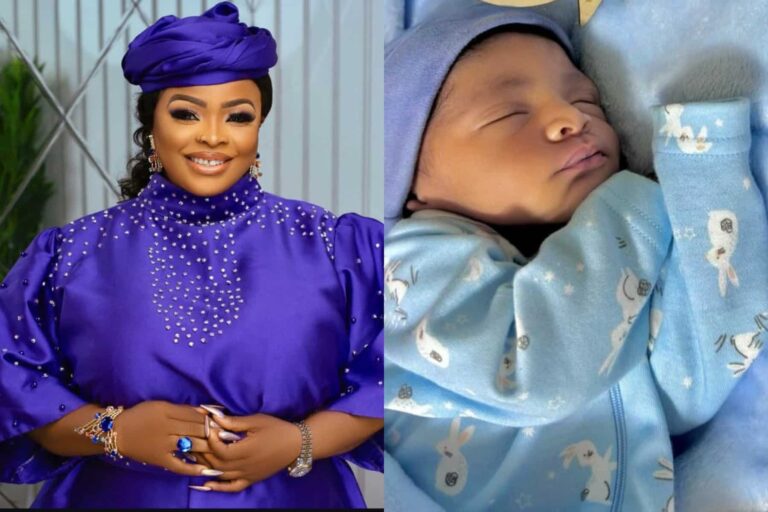 “He is so cute” – Dayo Amusa leaves colleagues gushing as she shares first photo of her newborn son, reveals his name