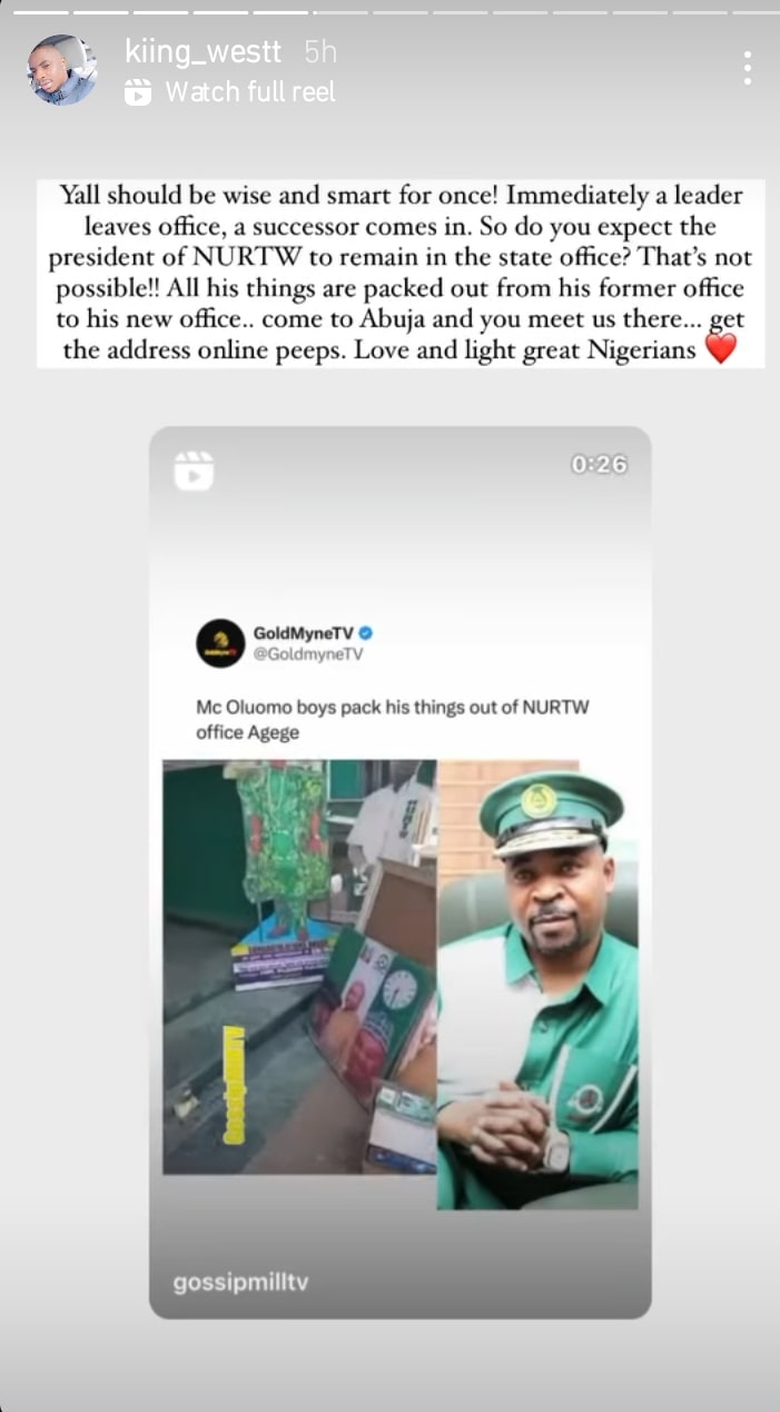 MC Oluomo's son slams Nigerians over video of father's portrait