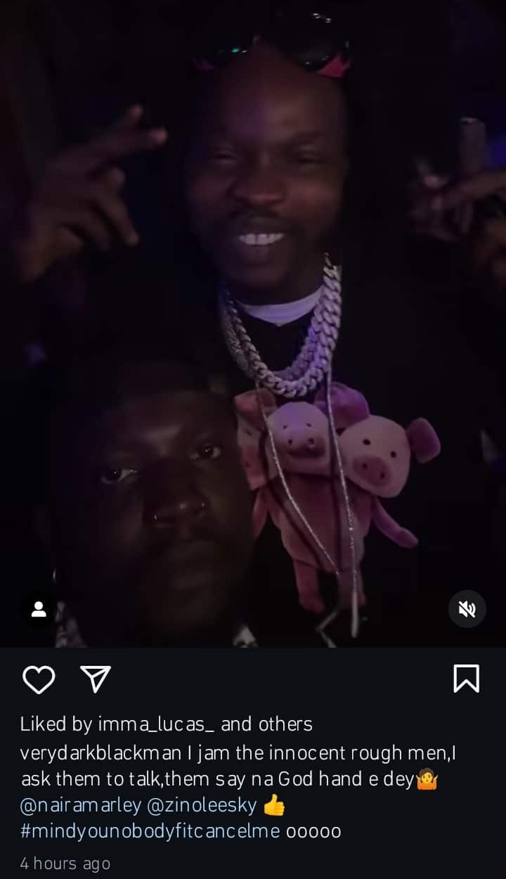 Very Dark Man hangs out with Naira Marley and Zinoleesky