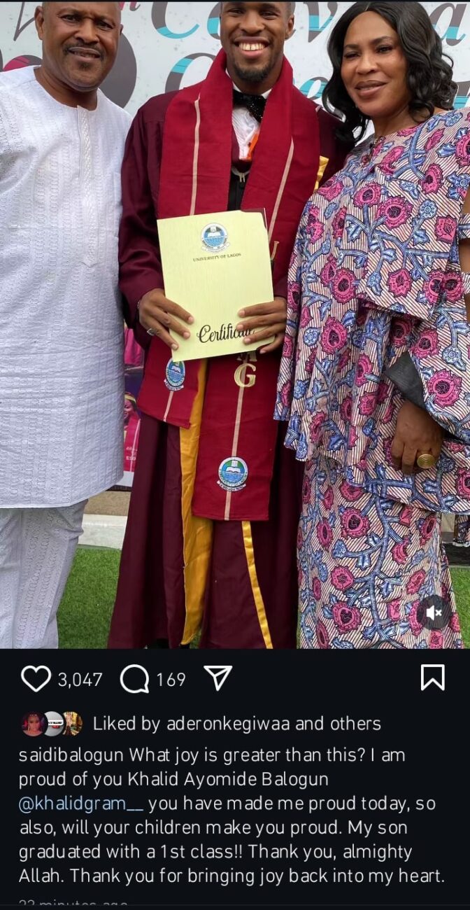 Saidi Balogun celebrates son's graduation