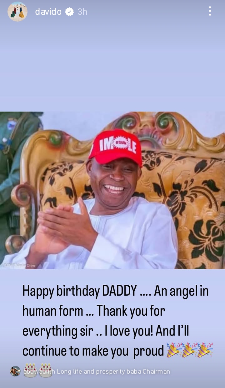 Davido celebrates his father's birthday 