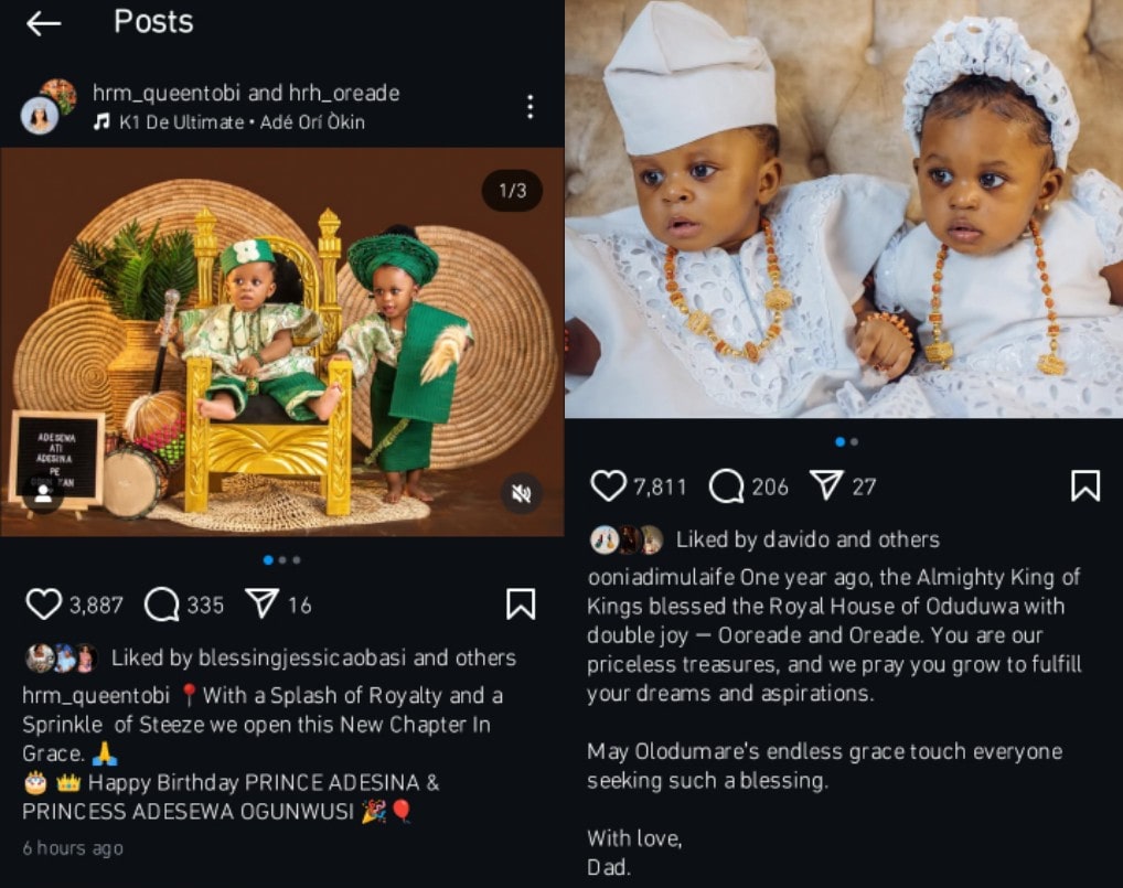 Ooni of Ife and wife celebrate twins' birthday