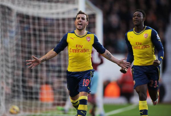 Santi Carzola and Danny Welbeck Both Registered Goals in the Win Over West Ham at Upton Park. Image: Getty. 