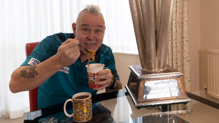 Wright celebrated his second world title with a Pot Noodle and a cup of tea