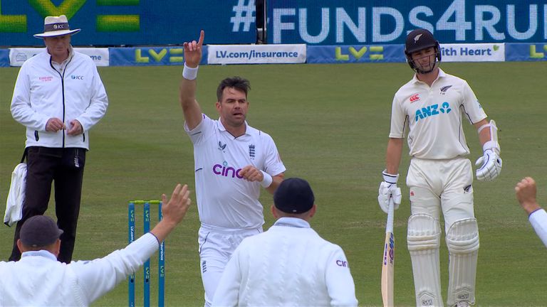 Jimmy Anderson hits a magnificent milestone by taking his 650th wicket in the first over of the second innings against New Zealand