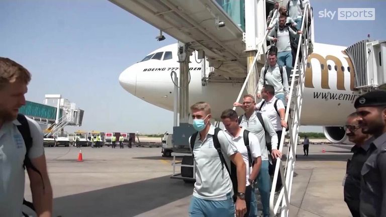 A 19-man England squad arrived in Karachi for the first time in 17 years to play a series of seven T20 international matches against Pakistan