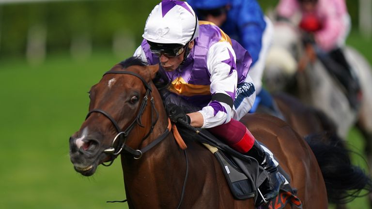 Frankie Dettori wins the Park Stakes at Doncaster on Kinross