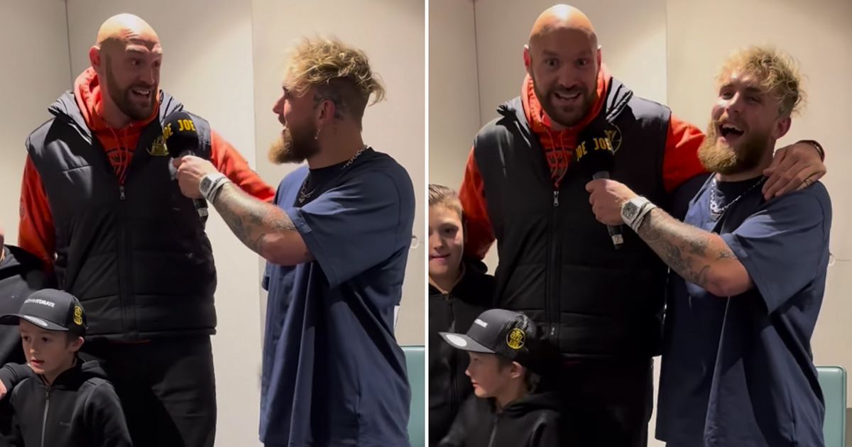 Jake Paul And Tyson Fury Share Backstage Moment After Face-off With ...