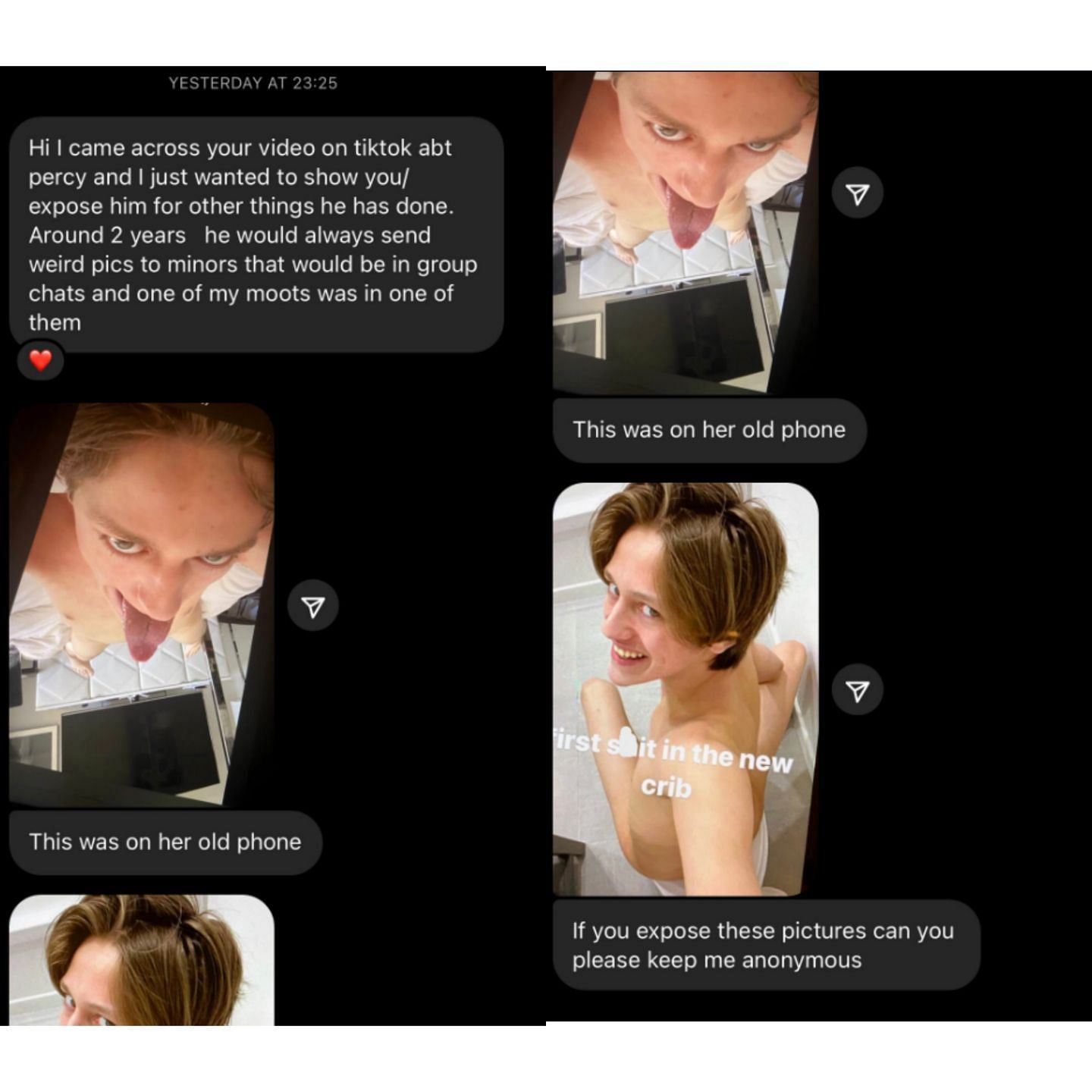 The actor used to send naked pictures of himself to minors (Image via milkievich/Twitter)