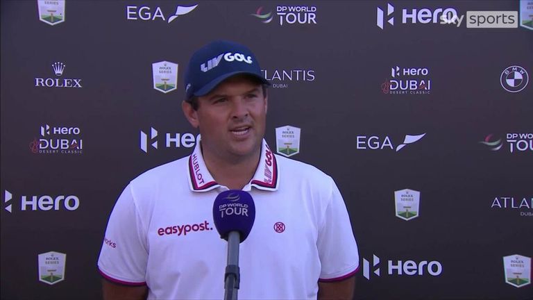 Reed shares his thoughts on his ball being lost up a palm tree on the 17th hole at the Dubai Desert Classic