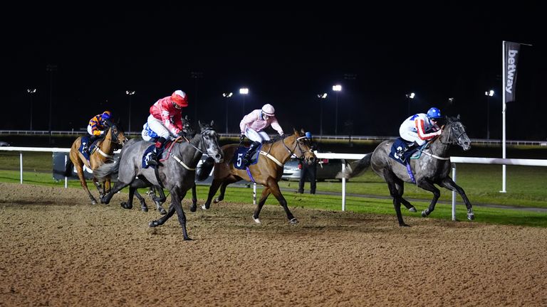 Calonne ridden by Darragh Keenan (right) wins the MansionBet Proud Partners Of AWC Handicap at Wolverhampton