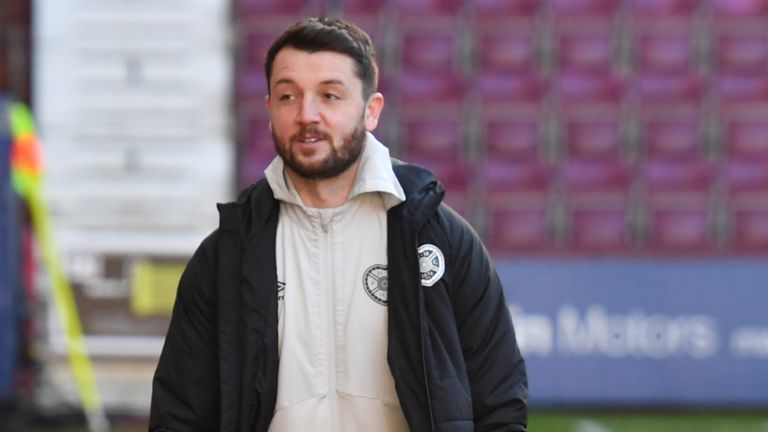 Craig Halkett arrived for Hearts clash with Hibs on crutches